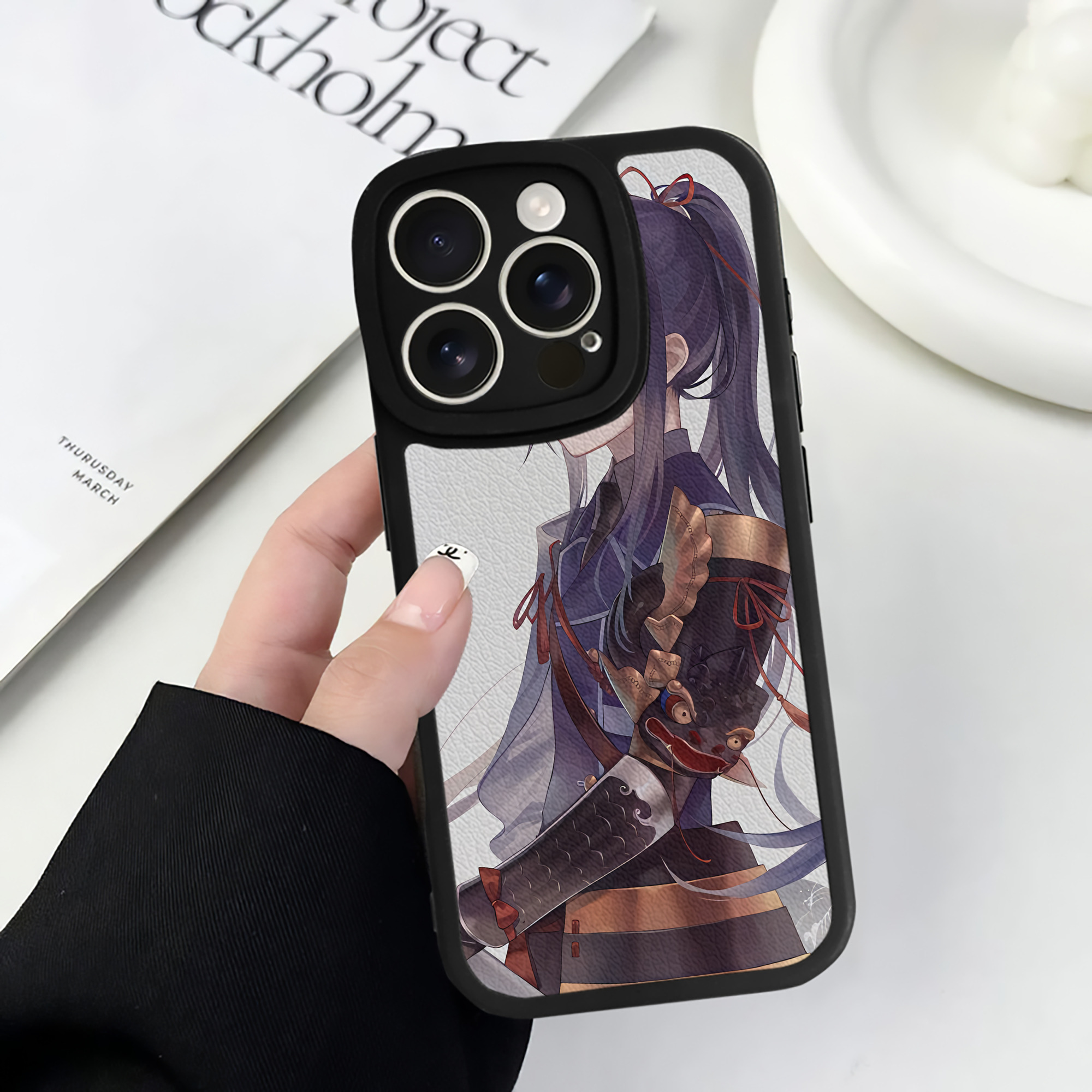 （画像用） 刀剣乱舞 Touken Ranbu 【iPhone 16シリーズ対応】シリコンスマホケース（レザー調） 材質：シリコン